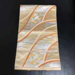 袋帯☆銀糸 梅 笹 青海波