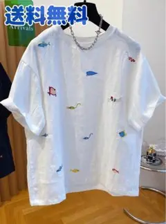 【新品】プリントTシャツ　カットソー　海柄　トップス　大きいサイズ　2XL