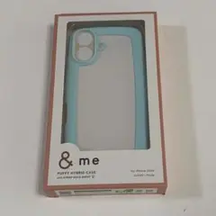 &me iPhone16ケース ライトブルー　未使用　ぷっくりフレーム