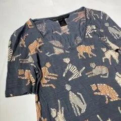 MARC BY MARC JACOBS 動物柄 リネン混Tシャツ XS