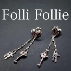 7989 フォリフォリ ハートキーモチーフピアス 切り替え