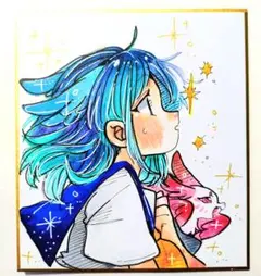 ☆手描きイラスト色紙 №1624