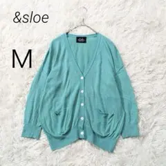 アンドスロウ &sloe カーディガン 7分袖 リネンブレンド 冷房対策 M