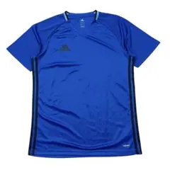 美品 adidas サッカーシャツ メンズXO ブルー アンテナロゴ