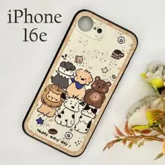 iPhone16eケース アニマル ソフトTPU背面A ☆おまけガラスフィルム付
