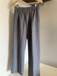 無印 タック ワイドパンツ M グレー