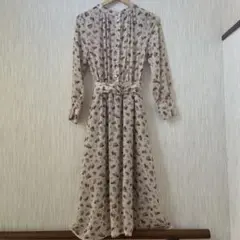 natural couture 花柄ロングワンピース 長袖 レトロ