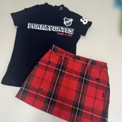 PEARLY GATES ゴルフ用スカート 赤黒チェック