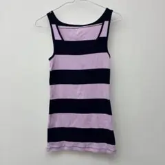 Gap ストライプ　タンクトップ　S ネイビー/ピンク　◆24