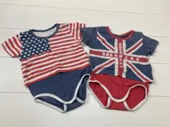 アメリカ国旗・イギリス国旗ロンパース 2枚セット