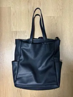 ブラックトートバッグ 合成皮革