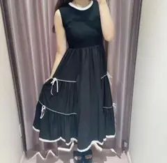 AnMILL アンミール バイカラーリボンドッキングOP ブラック