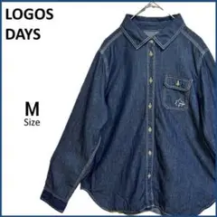 【美品】LOGOSDAYS ロゴスデイズ 綿 ウエスタンシャツ デニム　M
