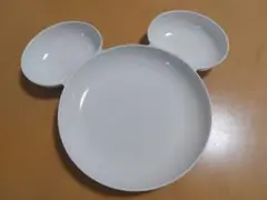 Francfranc ミッキーマウス型メラニンランチ プレート　ホワイト
