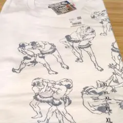 江戸浮世絵相撲取り組みイラスト Tシャツ XL 新品　未使用　タグ付き