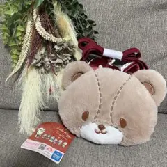 タイニーチャム　ふわふわおかおポーチ　ブラウン