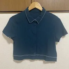 MURUA シャーリングミニトップス ブルー