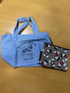 ミッキーマウス ミニトートバッグとポーチセット