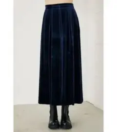 エンフォルド ENFOLD ベロア太幅プリーツスカート