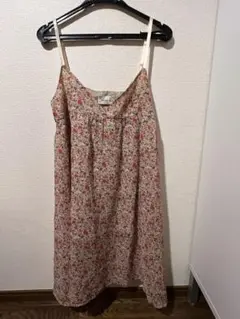 AuntieRosa フラワープリント キャミワンピース 膝丈 ローズ系の小花
