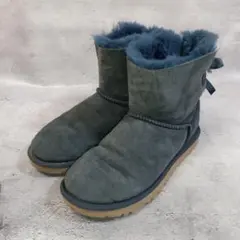 アグ UGG ムートンブーツ♥ネイビー♥リボン♥22㌢♥