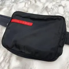 プラダスポーツ ボディバッグ ウエストバッグ ナイロン ブラック