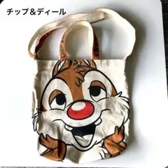 チップ＆デール ショルダー付き手提げバッグ　キャンバス生地