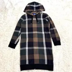 【美品】ブルーレーベルクレストブリッジ パーカー　ワンピース　ノバチェック S