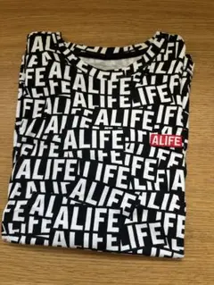 ALIFE ロゴプリント Tシャツ ブラック/ホワイト　M