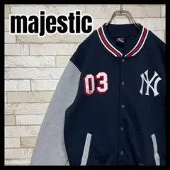 majestic スタジャン MLB ヤンキース 刺繍 ワッペン リブライン