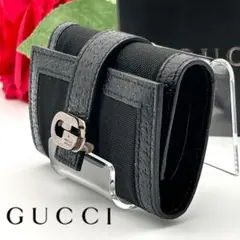 未使用級✨ GUCCI グッチ キーケース 6連 レザー ナイロン ブラック