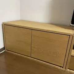 無印良品 スタッキングキャビネット 幅82.5cm オーク材 扉付き