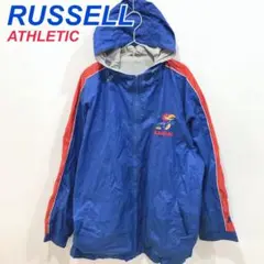 ヴィンテージ RUSSELL カンサス刺繍 ロゴ ナイロン フード ジャケット