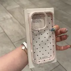 美品♡iPhone16pro用 キラキラドットスマホケース