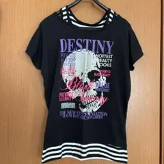 スカルプリント ブラック Tシャツ Mサイズ