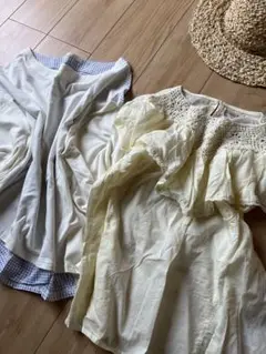 セット売り‼️破格　ブラウス　半袖　ホワイト　ナチュラル