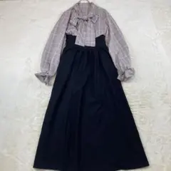 新品 グレイル GRL ドッキング ロングワンピース L リボン 36-11