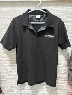 OUTDOOR Tシャツ　ブラック　襟付き