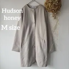 【ハドソンハニー】 M♪ レディース ノーカラージャケット 無地 ベージュ