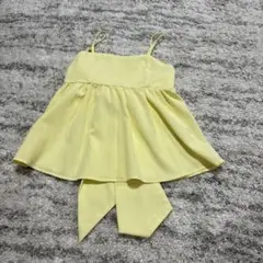 リボン付きイエローフレアキャミソール