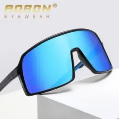 偏光サングラス　スポーツ　ラージフレーム (blue / black) 【新品】