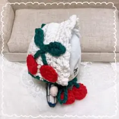 ８㎝ ほわぬい　ぬい服　ぬいぐるみ　着ぐるみ　 さくらんぼボンネット　赤