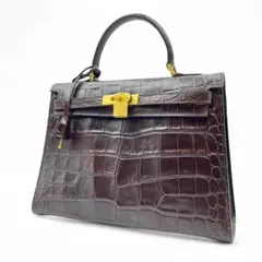 【超美品】クリスチャンフローレンス カデナ レザー クロコ型押し ハンドバッグ 超美品】クリスチャンフローレンス カデナ レザー クロコ型押し