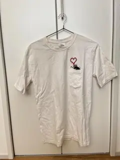 美術館公式 BANKSY ハート ネズミ Tシャツ ポケット S バンクシー