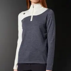 DESCENTE 定価2.4万 ジップスタンド セーター M バイカラー