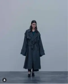 stein DEFORMATION TRENCH COAT S チェック