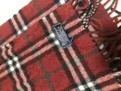 バーバリーロンドン 赤チェックマフラー