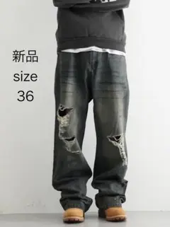 セール【新品】Basketcase バギーデニム ジャンクヤードウォッシュ/36