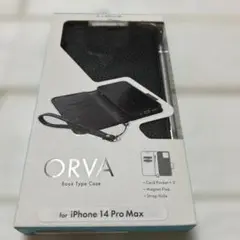 iPhone 14 Pro Max 手帳型ケース ブラック ハンドストラ