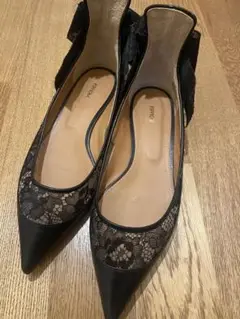 ⭐️未使用級⭐️　ピッピシック　ギャザーパンプス　ポインテッドトゥ　ブルーグレイ ⭐️未使用級⭐️ ピッピシック ギャザーパンプス ポインテッド